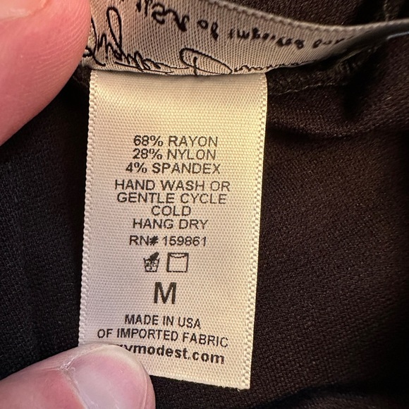 Brigitte Brianna Sexy Modest Size M Women’s Pants Black Wide Leg Zip Back - Picture 10 of 10